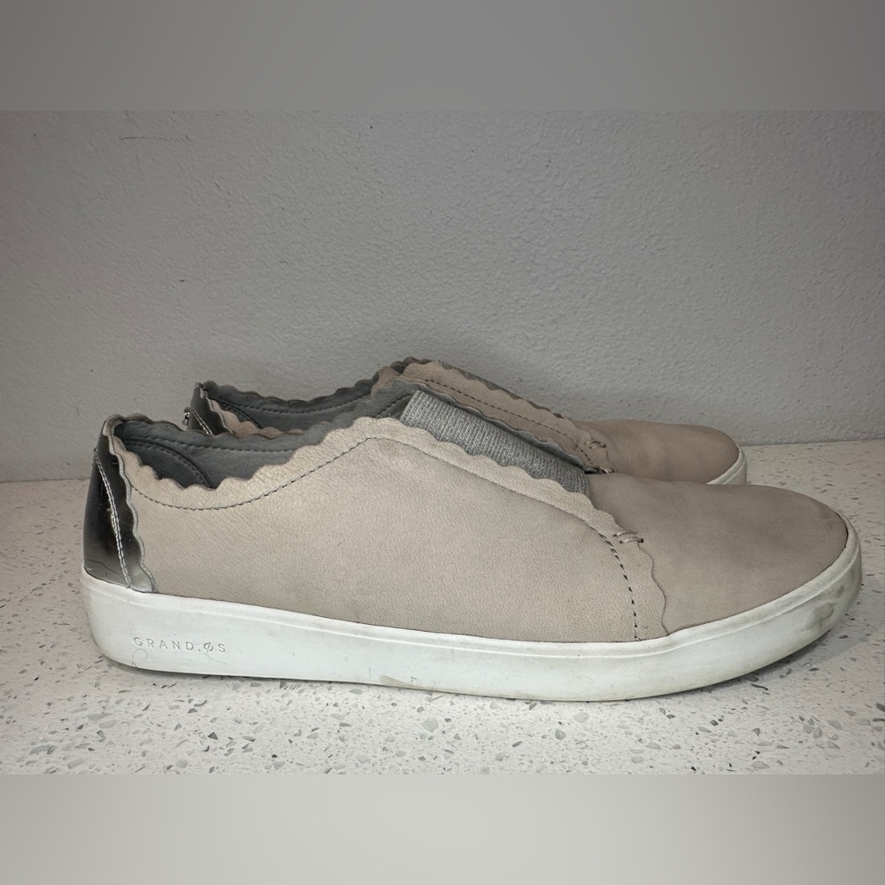 COLE HAAN Grand Crosscourt Scallop Slip-On Leather Shoes Women's Size 9B